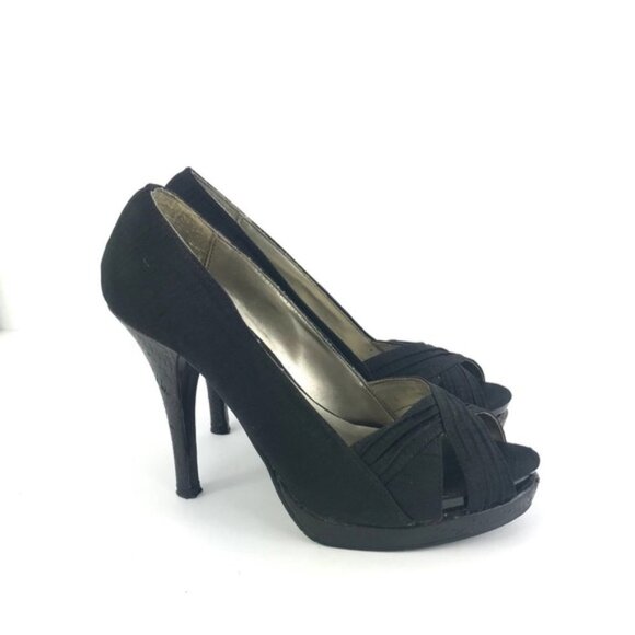 Charlotte Russe Black Peep Toe Heel Size 8 - Picture 2 of 8